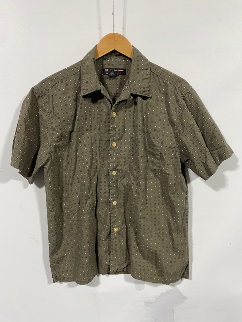 Polo by Ralph Lauren Short-Sleeve Button-Down Shirt in Olive with Dot Print